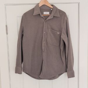 TNA womens Taupe Long-Sleeve Button-Down Shirt